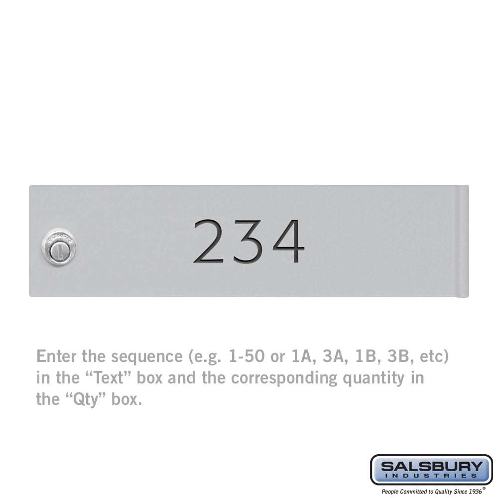 Custom Door Engraving - Black Filled for 4C Horizontal Mailbox and Parcel Locker Door