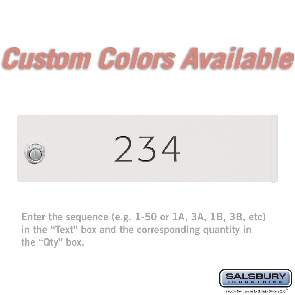 Custom Door Engraving - Black Filled for 4C Horizontal Mailbox and Parcel Locker Door