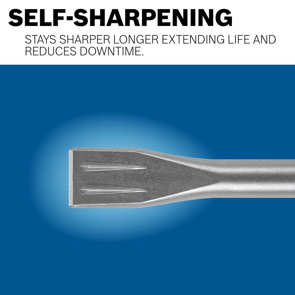 Bulldog Xtreme 1-1/2 in. x 10 in. SDS-Plus Hammer Steel Self-Sharpening Tile Chisel - Super Arbor