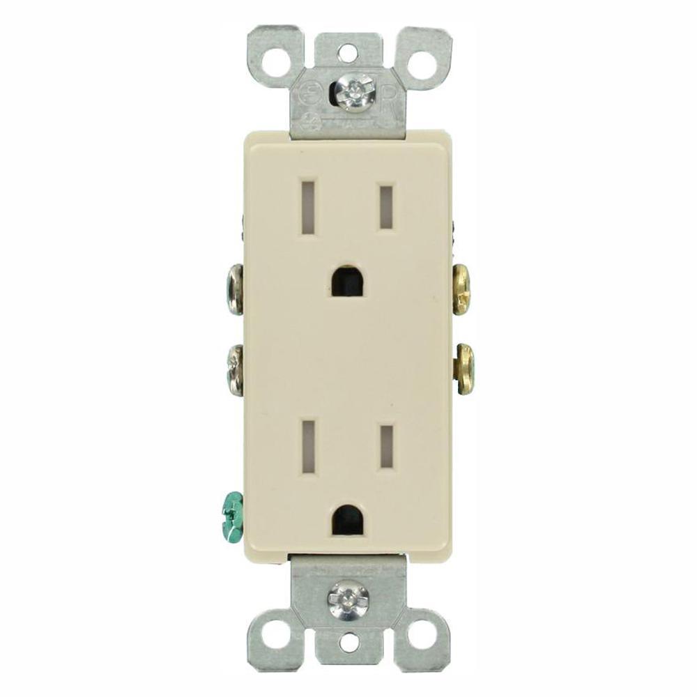 Decora 15 Amp Tamper Resistant Duplex Outlet, White - Super Arbor
