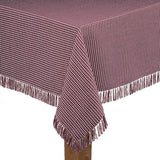 Homespun Fringed 60 in. x 84 in. Marine 100% Cotton Tablecloth