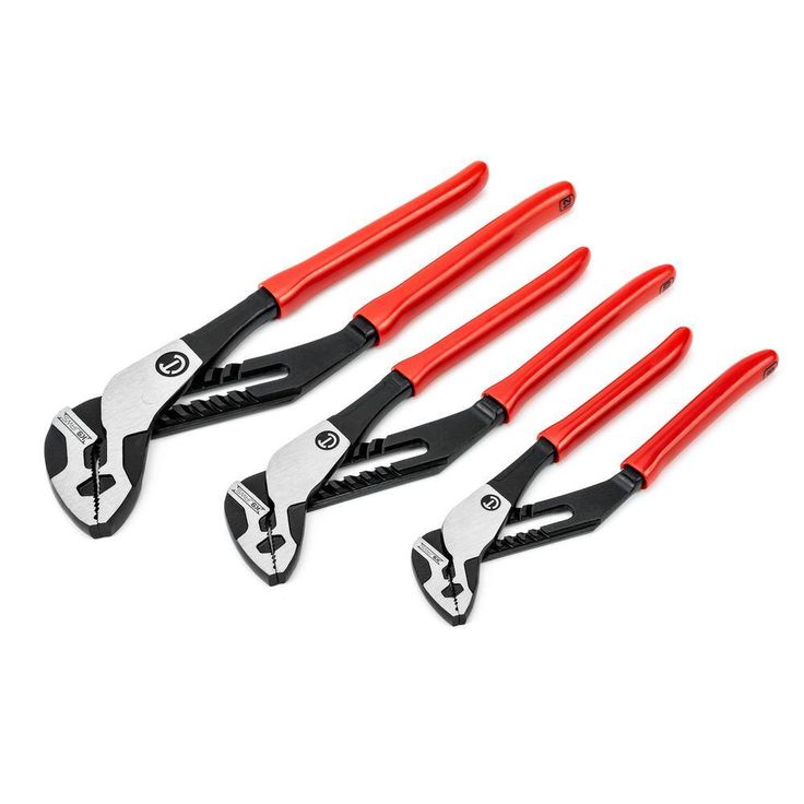 Crescent Z2 K9 Straight Jaw Tongue and Groove Plier Set with Dipped Grips (3-Piece)