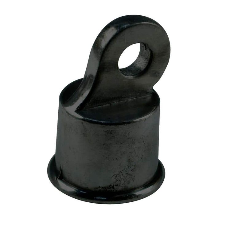 Everbilt 1-3/8 in. Chain Link Fence Black Aluminum Rail End