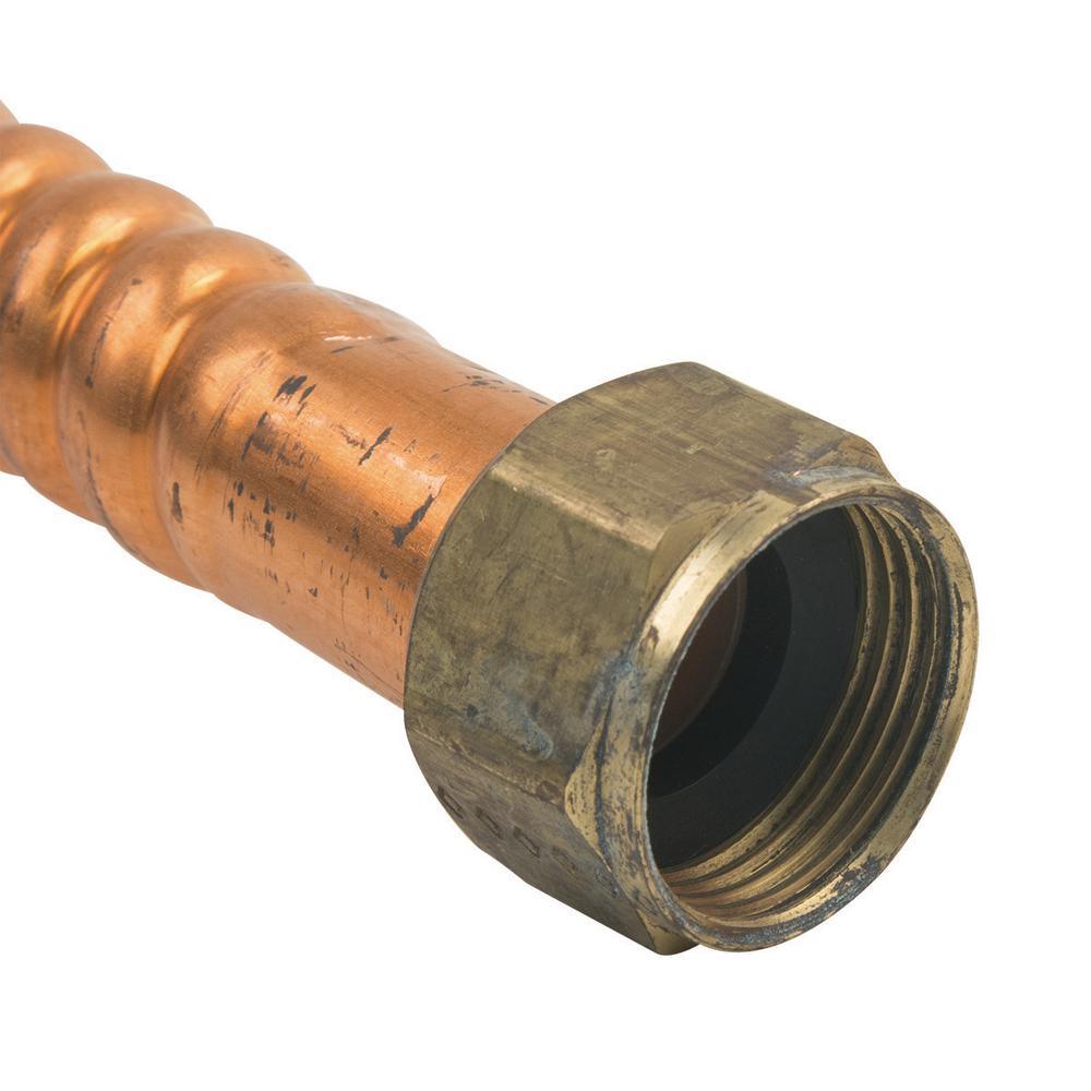 3/4 in. FIP x 3/4 in. FIP x 18 in. Copper Water Heater Connector 7/8 in. OD - Super Arbor
