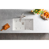 PRECIS Undermount Granite Composite 32 in. Single Bowl Kitchen Sink in White - Super Arbor