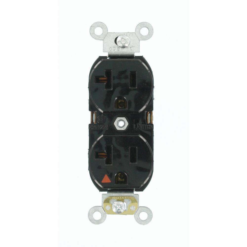 20 Amp Industrial Grade Heavy Duty Isolated Ground Duplex Outlet, Orange - Super Arbor
