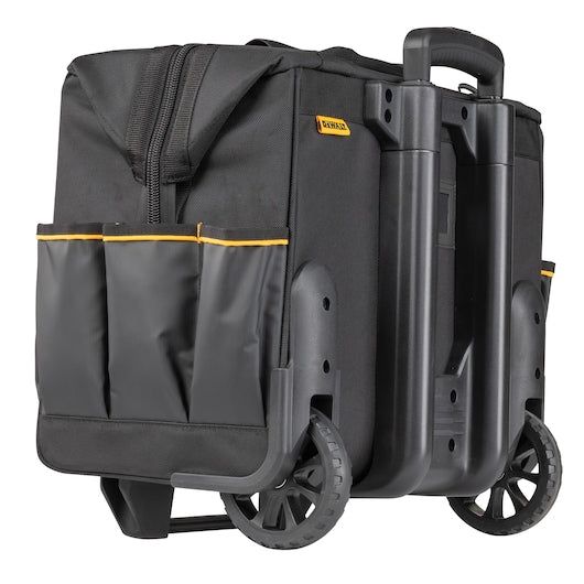 DEWALT Black- Yellow Polyester 12.125-in Zippered Rolling Tool Roll