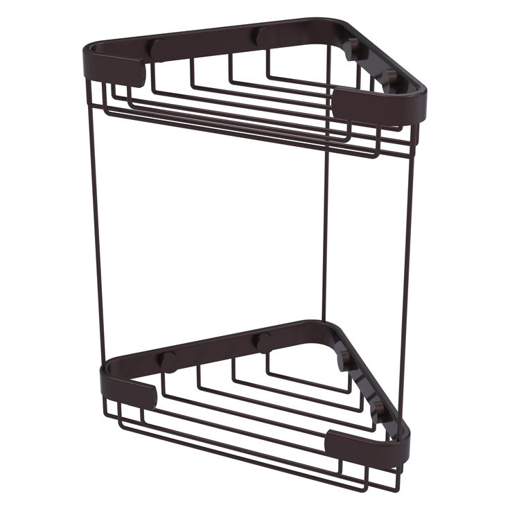 Allied Brass Double Tier Corner Shower Basket in Polished Brass