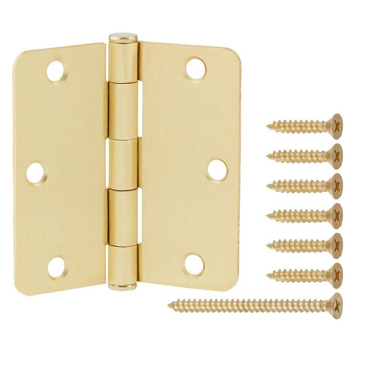 3-1/2 in. x 1/4 in. Satin Brass Radius Door Hinge
