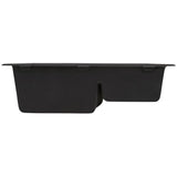 Drop-In/Undermount Granite 33 in. 1-Hole 60/40 Double Bowl Kitchen Sink in Nero