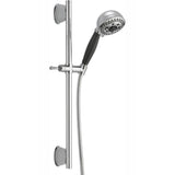 5-Spray Patterns 4.13 in. Wall-Mount Handheld Shower Head with Slide Bar and H2Okinetic Technology in Matte Black - Super Arbor
