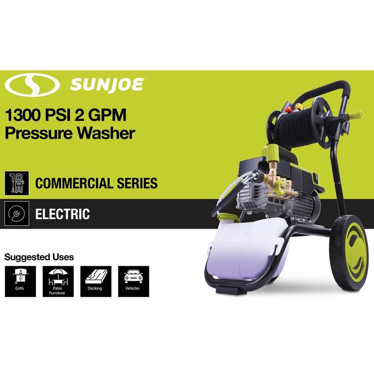 Sun Joe Commercial Series 1300 PSI Max 2 GPM Electric Pressure Washer with Wall Mount, Roll Cage and Hose Reel