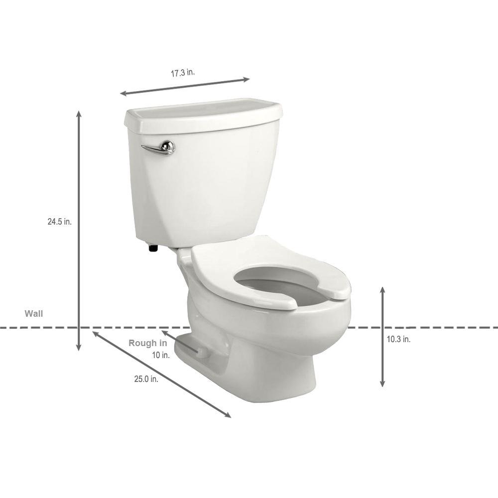 Baby Devoro FloWise 10 in. Rough-In 2-piece 1.28 GPF Single Flush Round Toilet in White - Super Arbor