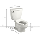 Baby Devoro FloWise 10 in. Rough-In 2-piece 1.28 GPF Single Flush Round Toilet in White - Super Arbor