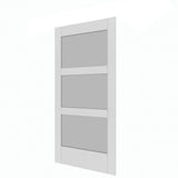 37 in. x 84 in. 3-Lite Full Frosted Glass White Vinyl Finish MDF Sliding Barn Door Slab - Super Arbor