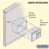 6-Door High Surface Mounted Mailbox with Parcel Locker in Bronze with USPS Access