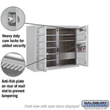 6 Door High Surface Mounted 4C Horizontal Mailbox with 9 Doors in Aluminum for Private Access