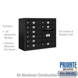 6 Door High Surface Mounted 4C Horizontal Mailbox with Private Access