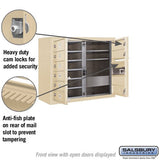 6 Door High Surface Mounted 4C Horizontal Mailbox with Private Access in Sandstone