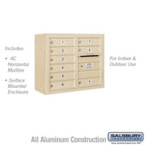 6 Door High Surface Mounted 4C Horizontal Mailbox with USPS Access