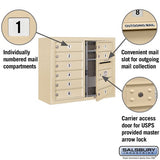 6 Door High Surface Mounted 4C Horizontal Mailbox with USPS Access
