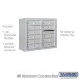 6 Door High Surface Mounted 4C Horizontal Mailbox with 10 Doors and USPS Access