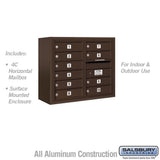 10 Door High Surface Mounted 4C Horizontal Mailbox with Parcel Lockers and USPS Access