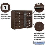 10 Door High Surface Mounted 4C Horizontal Mailbox with Parcel Lockers and USPS Access