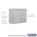 6 Door High Surface Mounted Parcel Locker with 2 Parcel Lockers in Aluminum with USPS Access
