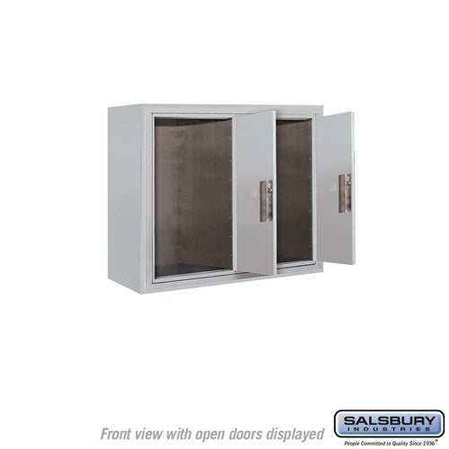 6 Door High Surface Mounted Parcel Locker with 2 Parcel Lockers in Aluminum with USPS Access