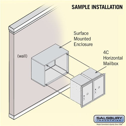 6 Door High Surface Mounted Parcel Locker with 2 Parcel Lockers in Aluminum with USPS Access