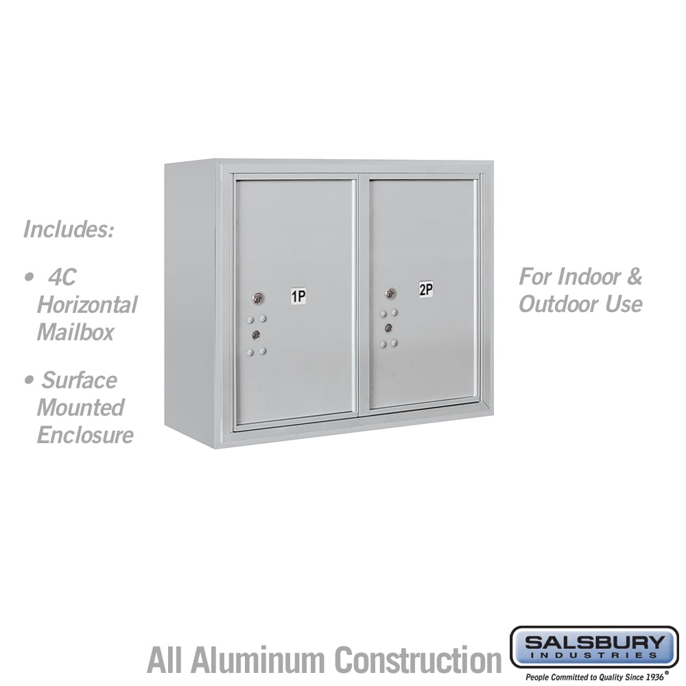 6 Door High Surface Mounted Parcel Locker with 2 Parcel Lockers in Aluminum with USPS Access