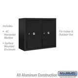 6-Door Surface Mounted Parcel Locker with 2 Parcel Lockers, Black, USPS Access