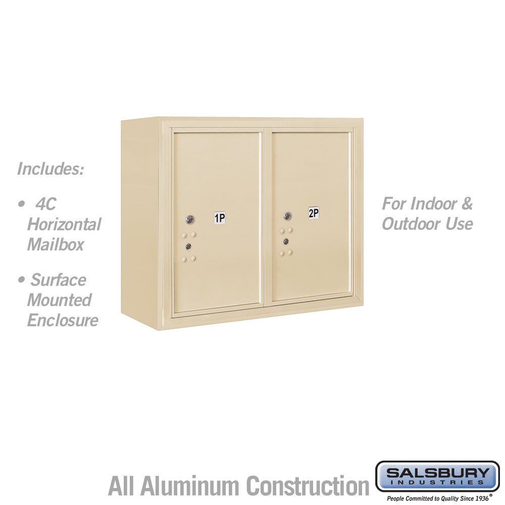 6 Door High Surface Mounted Parcel Locker with USPS Access in Sandstone