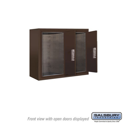 6-Door High Surface Mounted Parcel Locker with Private Access in Bronze
