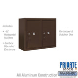 6-Door High Surface Mounted Parcel Locker with Private Access in Bronze