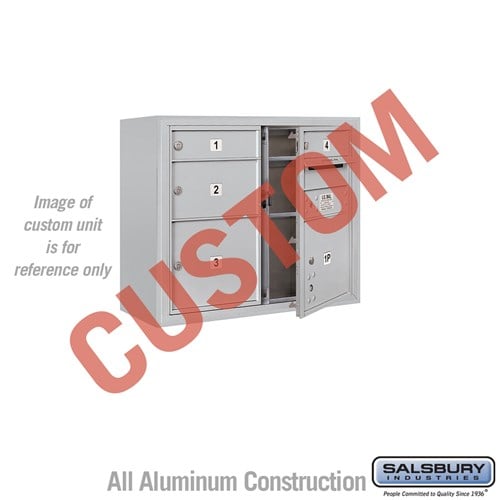 Surface Mounted 4C Horizontal Mailbox Unit - 6 Door High, Double Column, Aluminum, Front Loading