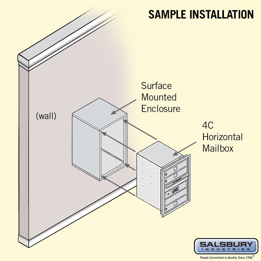 6 Door High Surface Mounted 4C Horizontal Mailbox with Private Access