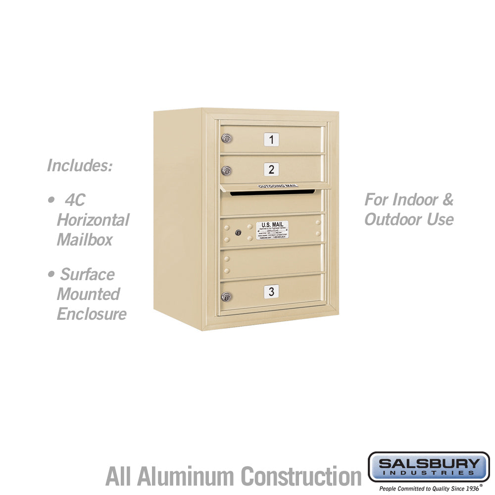 6 Door High Surface Mounted 4C Horizontal Mailbox with USPS Access