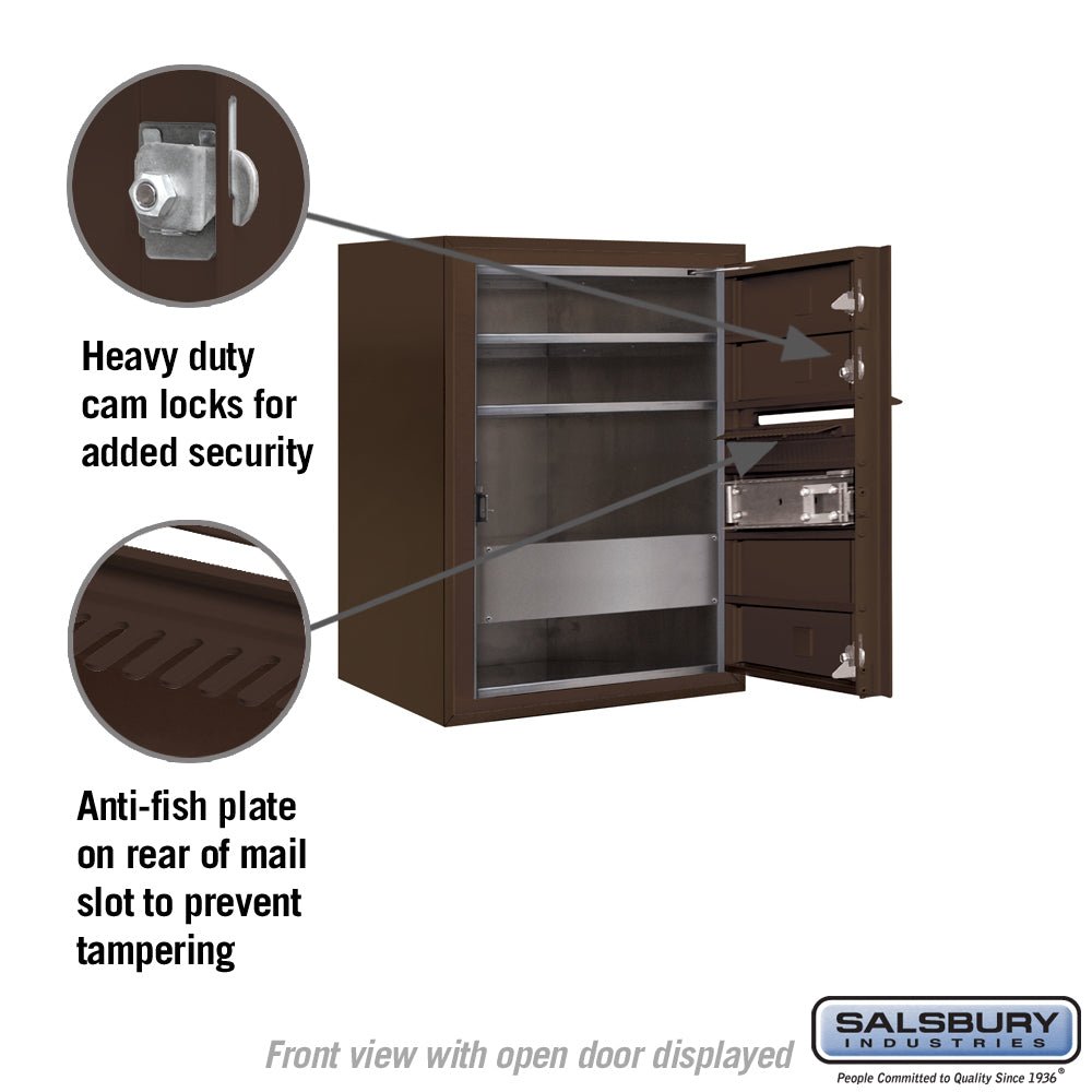 6-Door High Surface Mounted Bronze Mailbox with Private Access