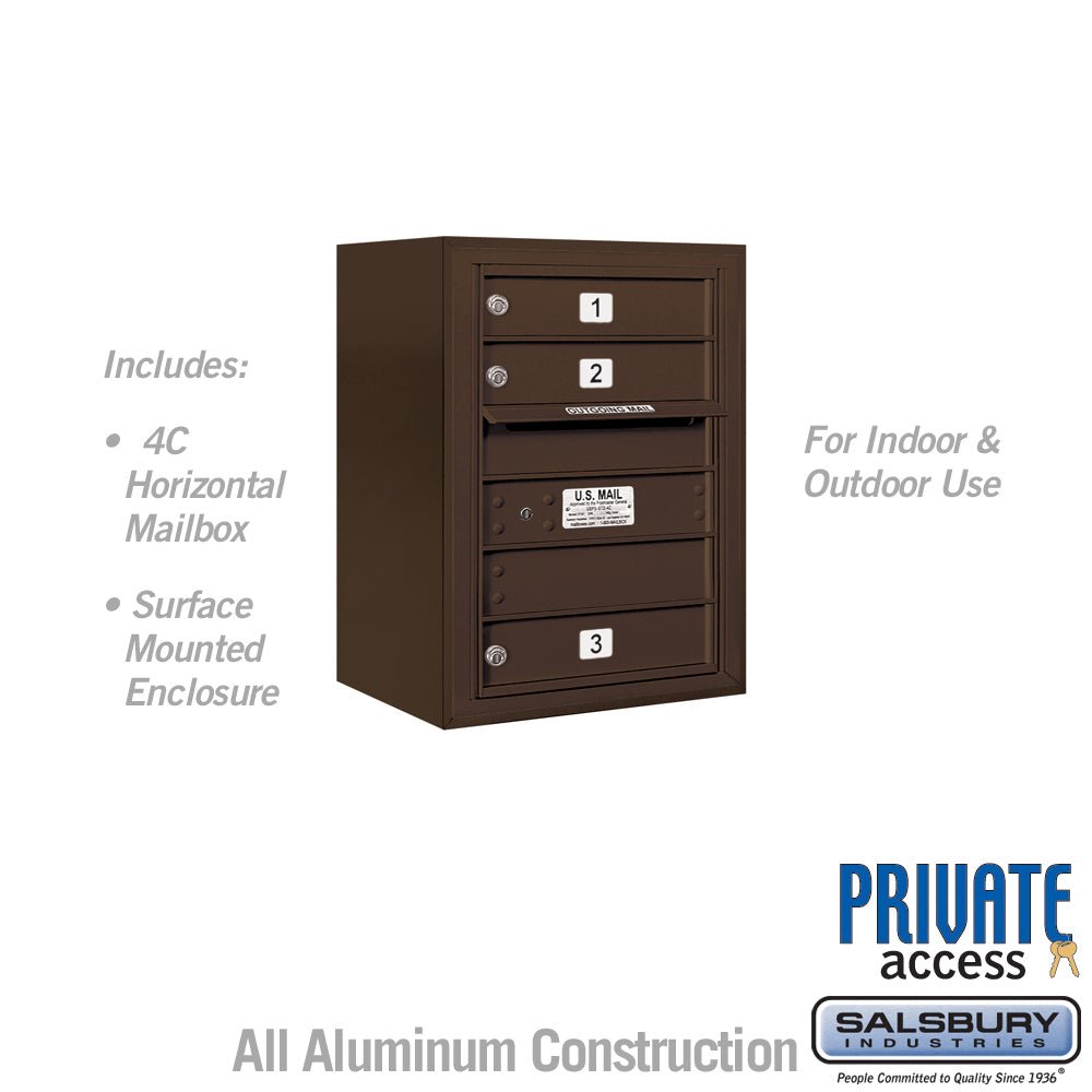 6-Door High Surface Mounted Bronze Mailbox with Private Access
