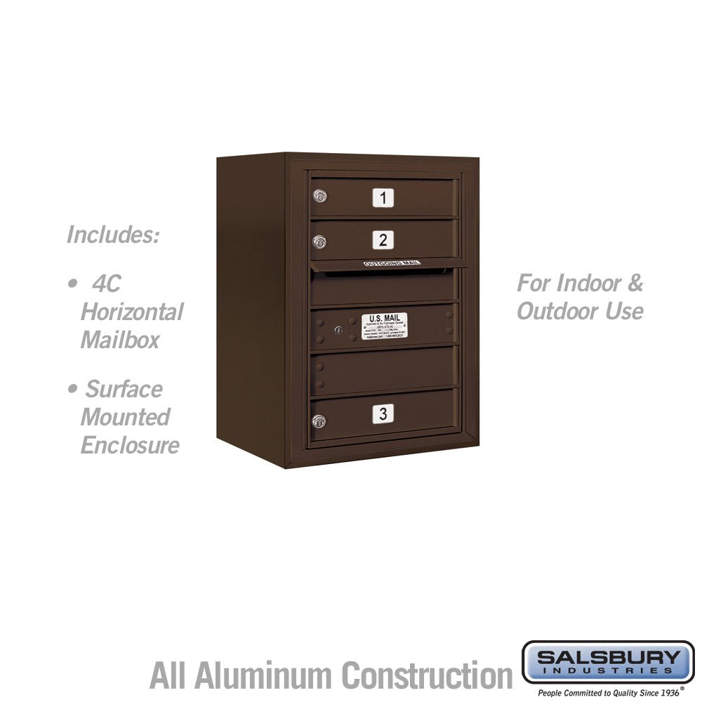 6 Door High Surface Mounted 4C Horizontal Mailbox with USPS Access