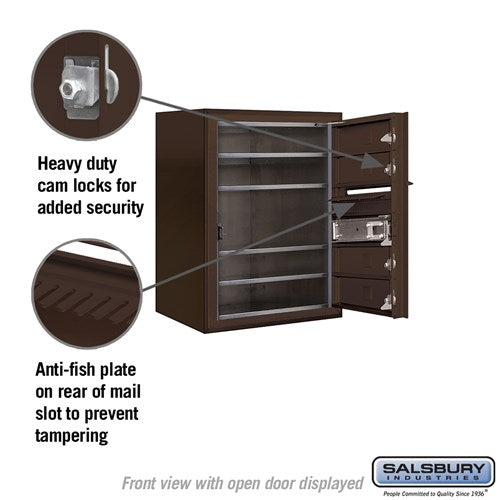 6-Door High Surface Mounted Bronze Mailbox with USPS Access