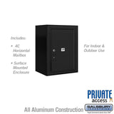 6-Door Surface Mounted Parcel Locker with Private Access in Black