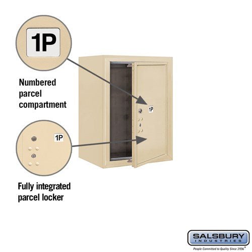 6 Door High Surface Mounted Parcel Locker with USPS Access in Sandstone