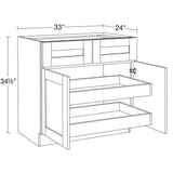 Home Decorators Collection Washington 33 in. W x 24 in. D x 34.5 in. H Assembled Plywood Base Kitchen Cabinet in Onyx with Soft Close Doors