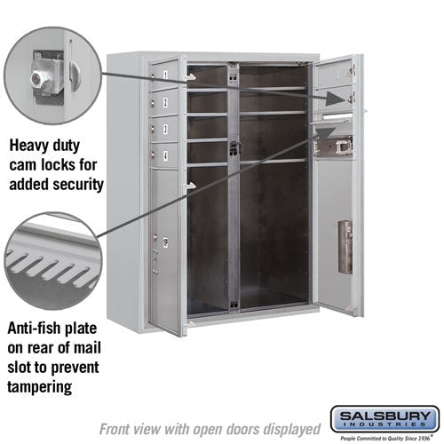 10 Door High Surface Mounted 4C Horizontal Mailbox with Parcel Lockers for Private Access