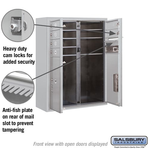 10 Door High Surface Mounted 4C Horizontal Mailbox with Parcel Lockers and USPS Access
