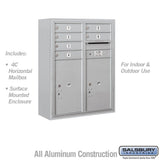 10 Door High Surface Mounted 4C Horizontal Mailbox with Parcel Lockers and USPS Access