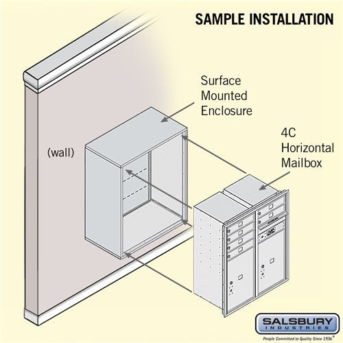10-Door Surface Mounted Mailbox with Parcel Locker and USPS Access